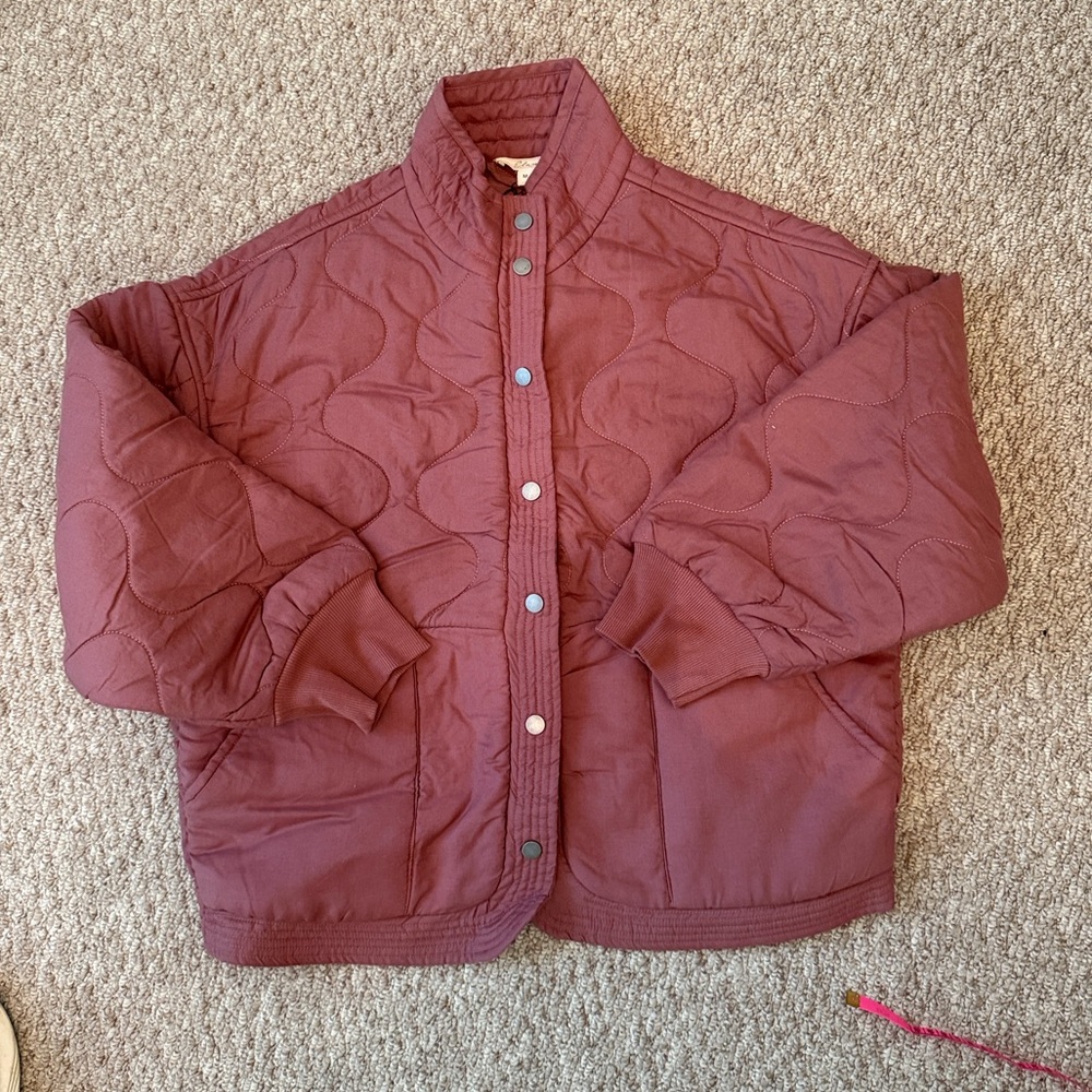 Quilted Burgundy Jacket by Elan size Large